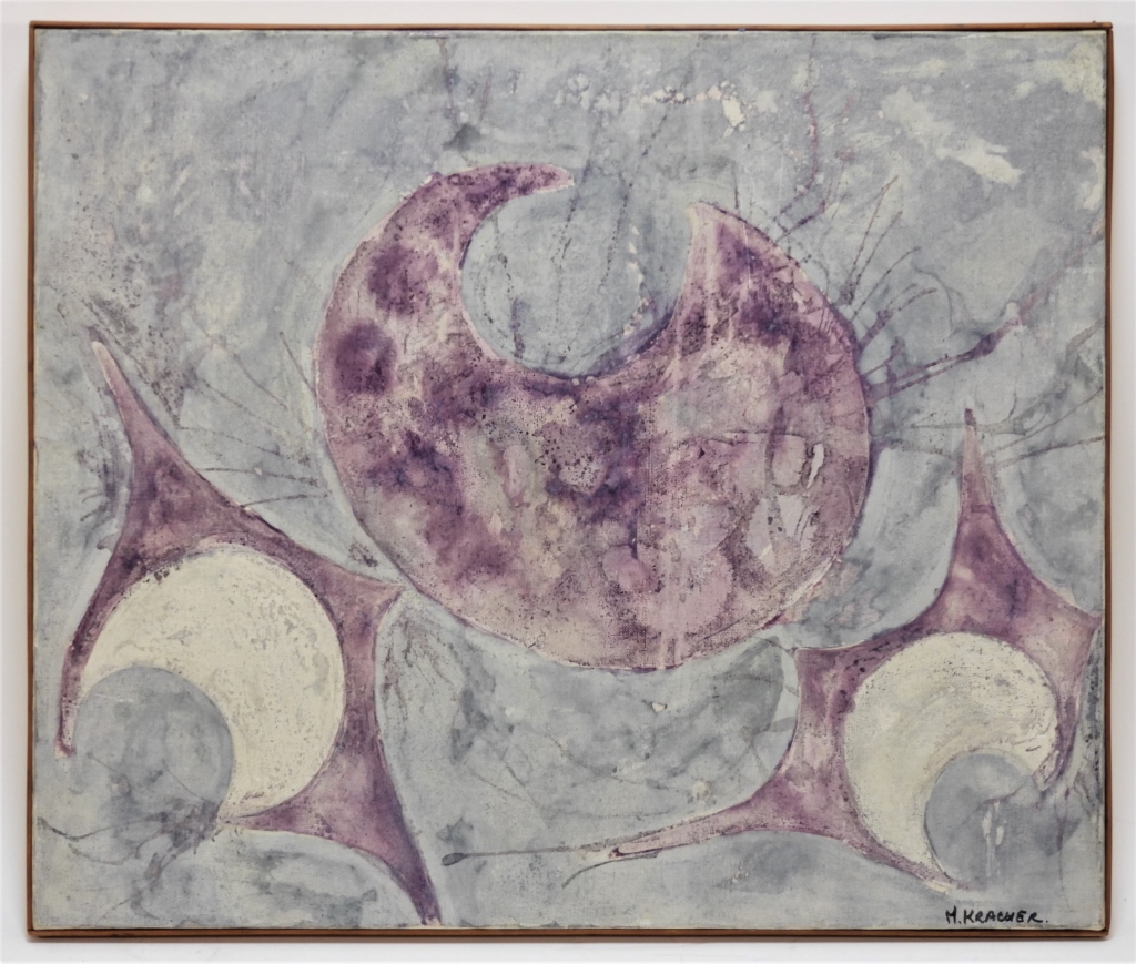 Appraisal: MODERN BIOMORPHIC ABSTRACT PAINTING United States th CenturyAbstract composition of