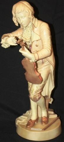 Appraisal: ROYAL WORCESTER PORCELAIN HAND PAINTED FIGURE OFA VIOLINIST TALL EXCELLENT