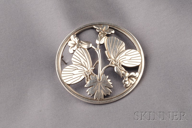 Appraisal: Sterling Silver Butterfly Brooch Georg Jensen Denmark post- mark no