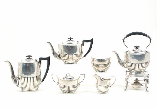 Appraisal: A George VI silver six piece tea and coffee set