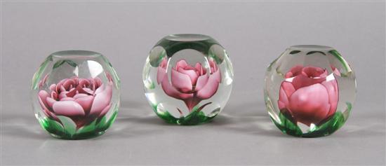 Appraisal: A Group of Three St Clair Paperweights Diameter inches