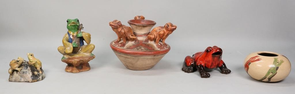 Appraisal: PIECES FROG CERAMICS AND POTTERY pieces of frog ceramics Mexican