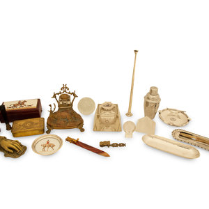 Appraisal: A Collection of Desk Accessories th Century comprising a French