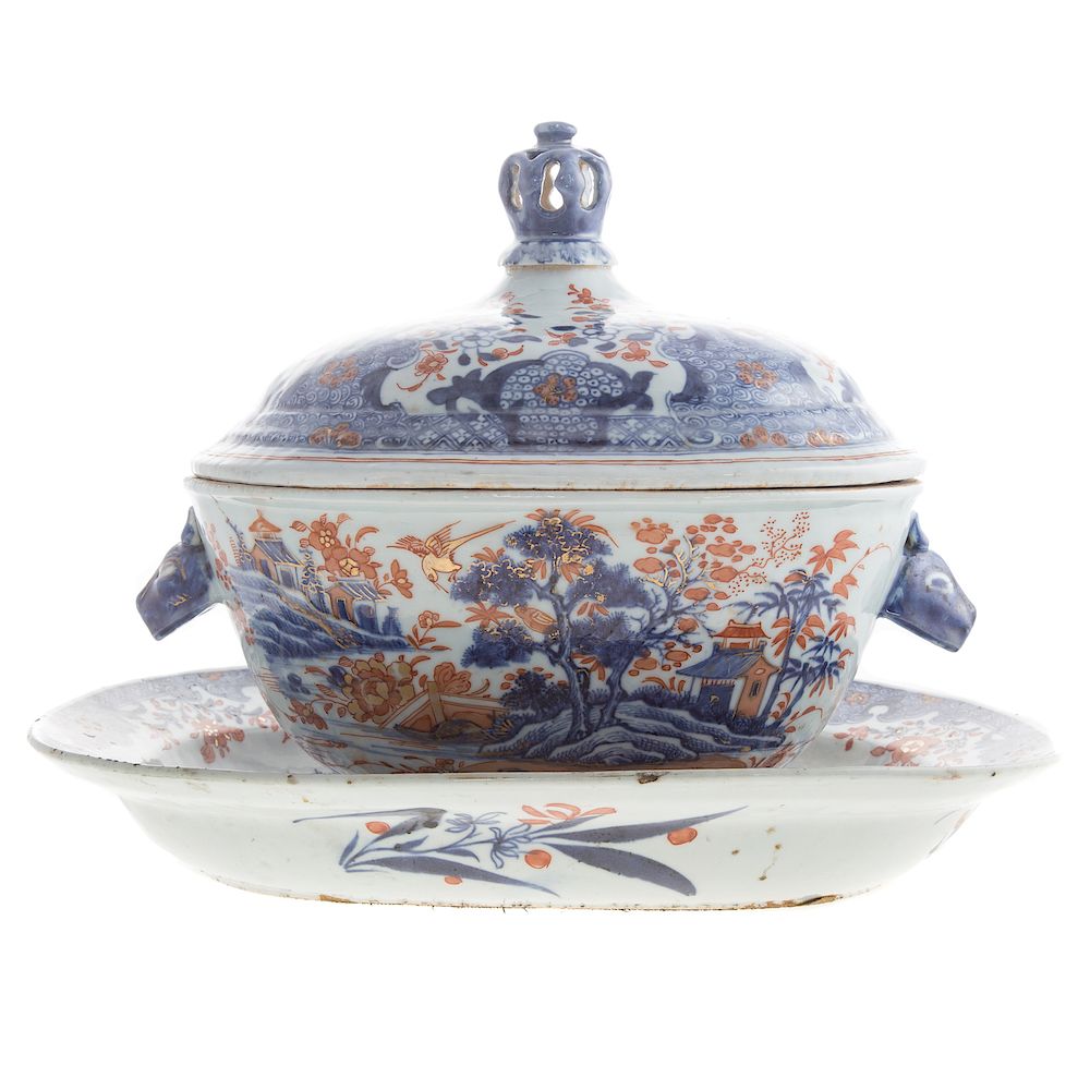 Appraisal: Chinese Export Imari Soup Tureen Underplate Yungzheng circa beautifully decorated