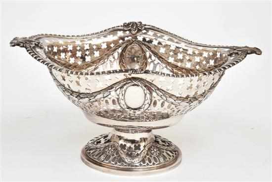 Appraisal: A LATE VICTORIAN PIERCED STERLING SILVER BASKET MAKER'S MARK LAMBERT