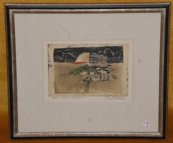 Appraisal: JOHNNY FRIEDLANDER - Color etching untitled abstraction Signed and undated