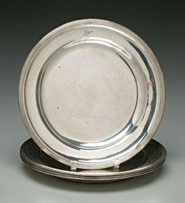 Appraisal: Viennese silver trays set of four round with reeded borders