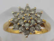 Appraisal: An carat gold diamond cluster ring estimated diamond content approx