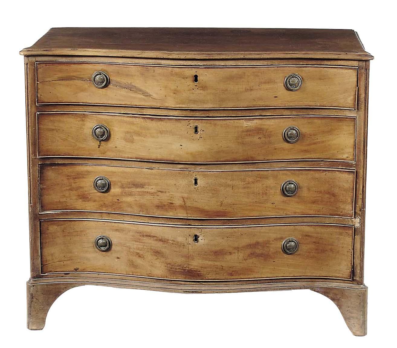 Appraisal: A George III mahogany serpentine commode