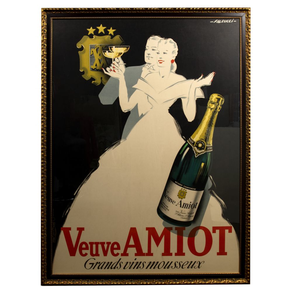 Appraisal: ROBERT FALCUCCI FRENCH - VEUVE AMIOT GRANDS VINS MOUSSEUX LITHOGRAPH