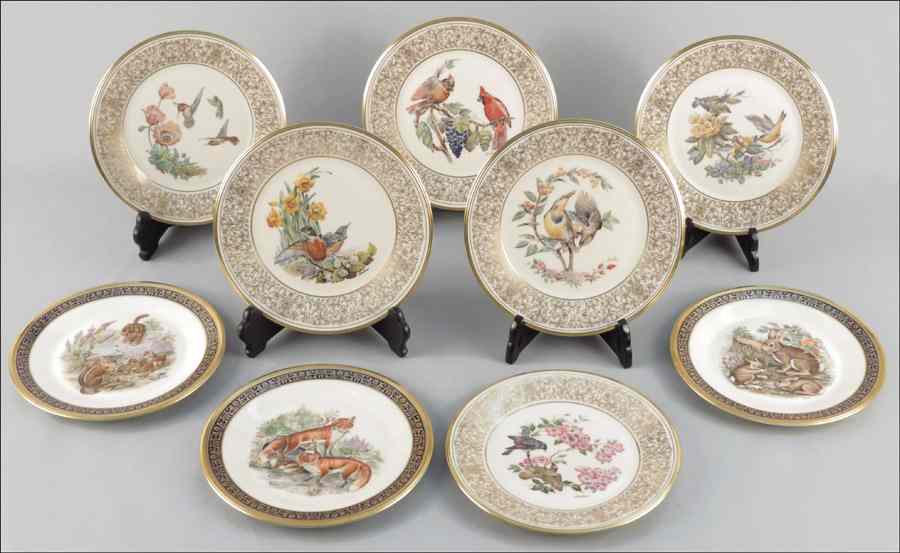 Appraisal: GROUP OF NINE BOEHM FOR LENOX PORCELAIN PLATES With boxes