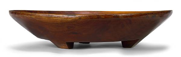 Appraisal: An extremely large Hawaiian kou wood footed meat platter pa