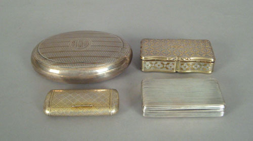 Appraisal: Birmingham silver dresser box ca - together with three other