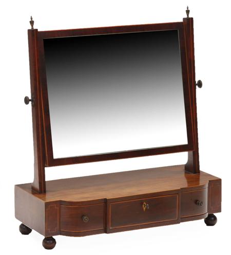 Appraisal: A th century mahogany breakfront dressing mirror the rectangular mirror