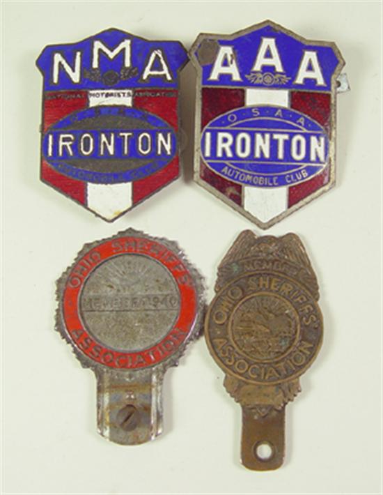 Appraisal: Enameled NMA AAA Automobile Bumper Badges Circa - NMA National