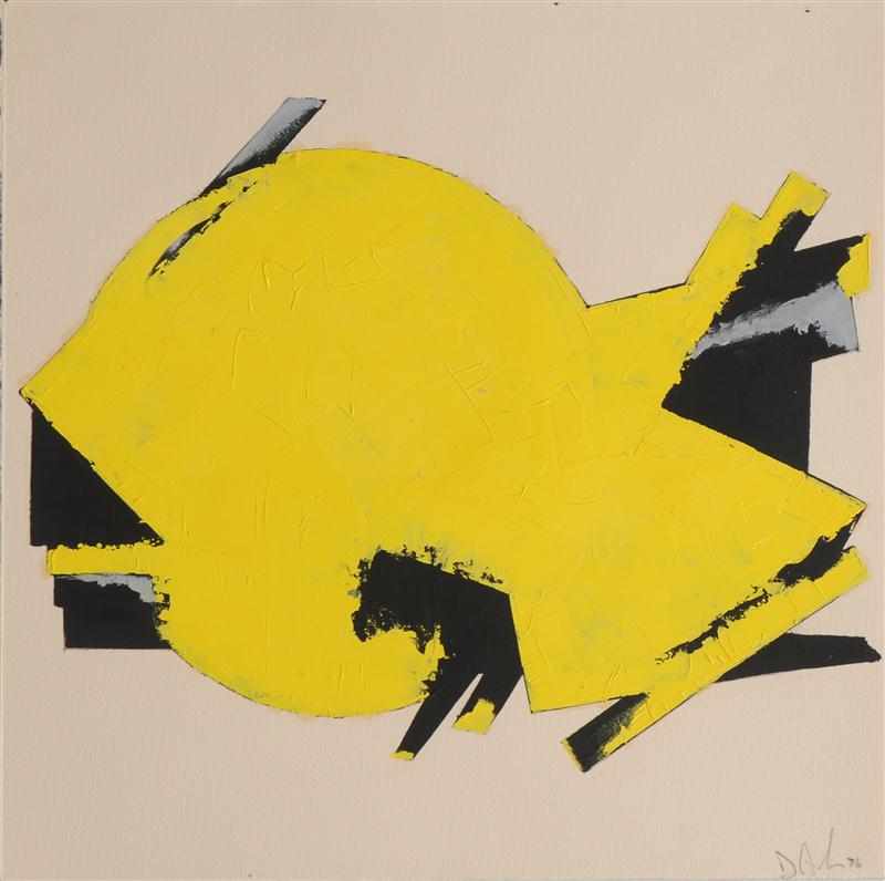 Appraisal: DENNIS ASHBAUGH b UNTITLED YELLOW AND BLACK Oil on paper