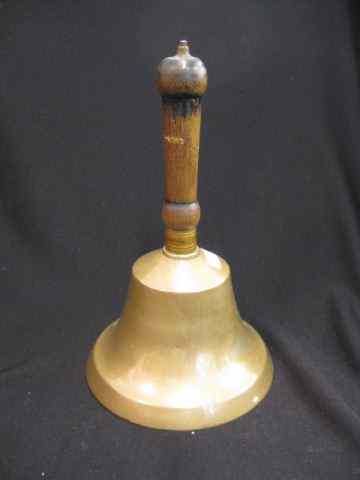 Appraisal: Large Victorian Brass School Bell '' tall