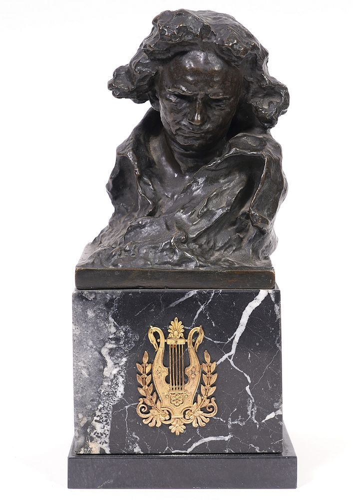 Appraisal: Naum Lvovich Aronson Bronze of Beethoven Naum Lvovich Aronson America