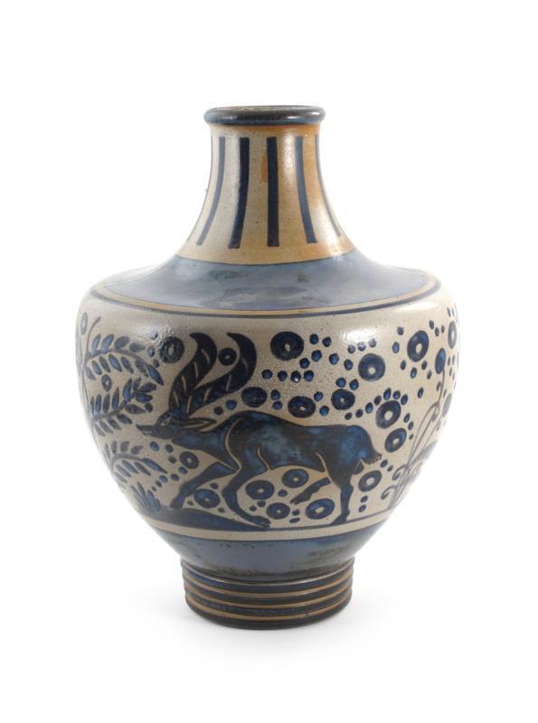 Appraisal: A massive Boch Freres Primavera stoneware vase