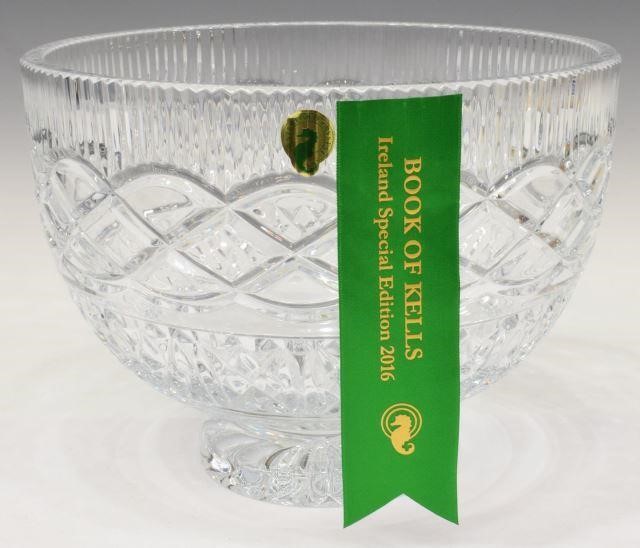 Appraisal: Irish Waterford Book of Kells crystal centerpiece bowl with coin