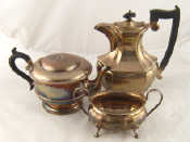 Appraisal: Silver A teapot Birmingham finial missing a hot water jug