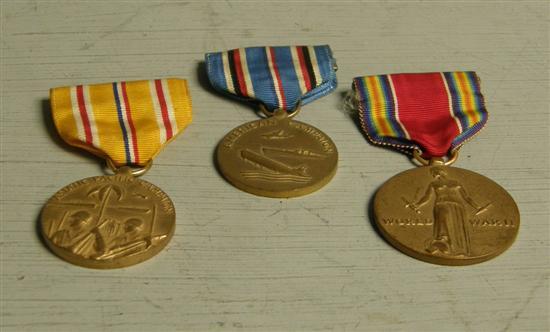 Appraisal: Three American World War II medals comprising Pacific Asiatic Campaign