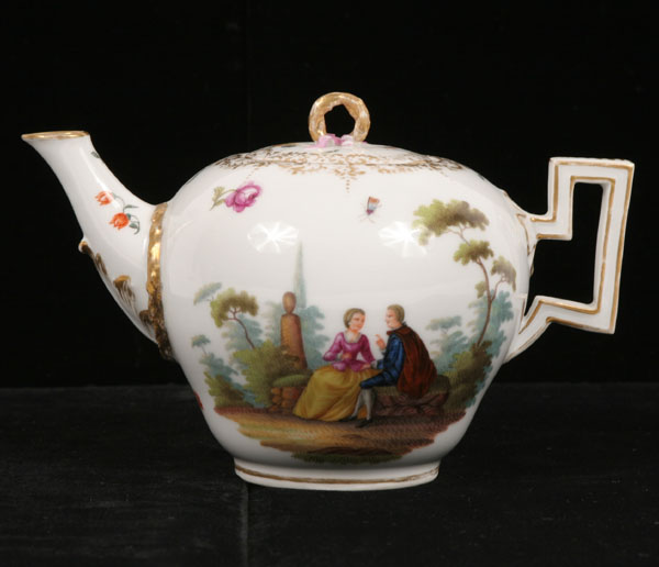 Appraisal: Meissen th Century porcelain hand painted teapot with th century