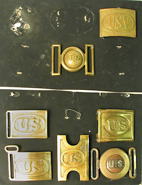 Appraisal: A group of seven post-Civil War waist belt plates Comprising