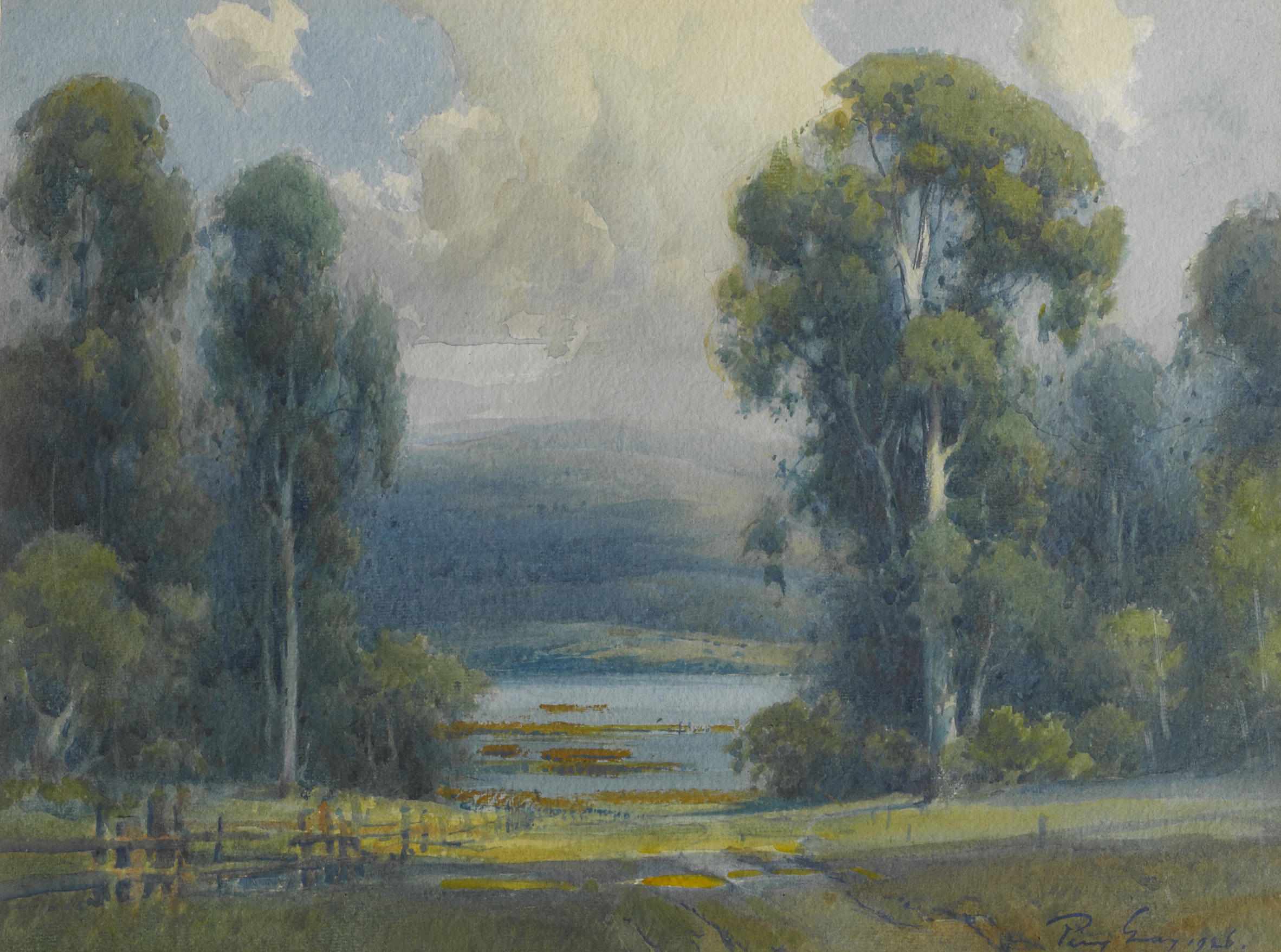 Appraisal: Percy Gray - Eucalyptus along a fence signed and dated