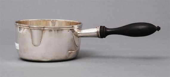 Appraisal: SMALL SAUCEPAN Paris around C V Martin Wooden handle Engraved