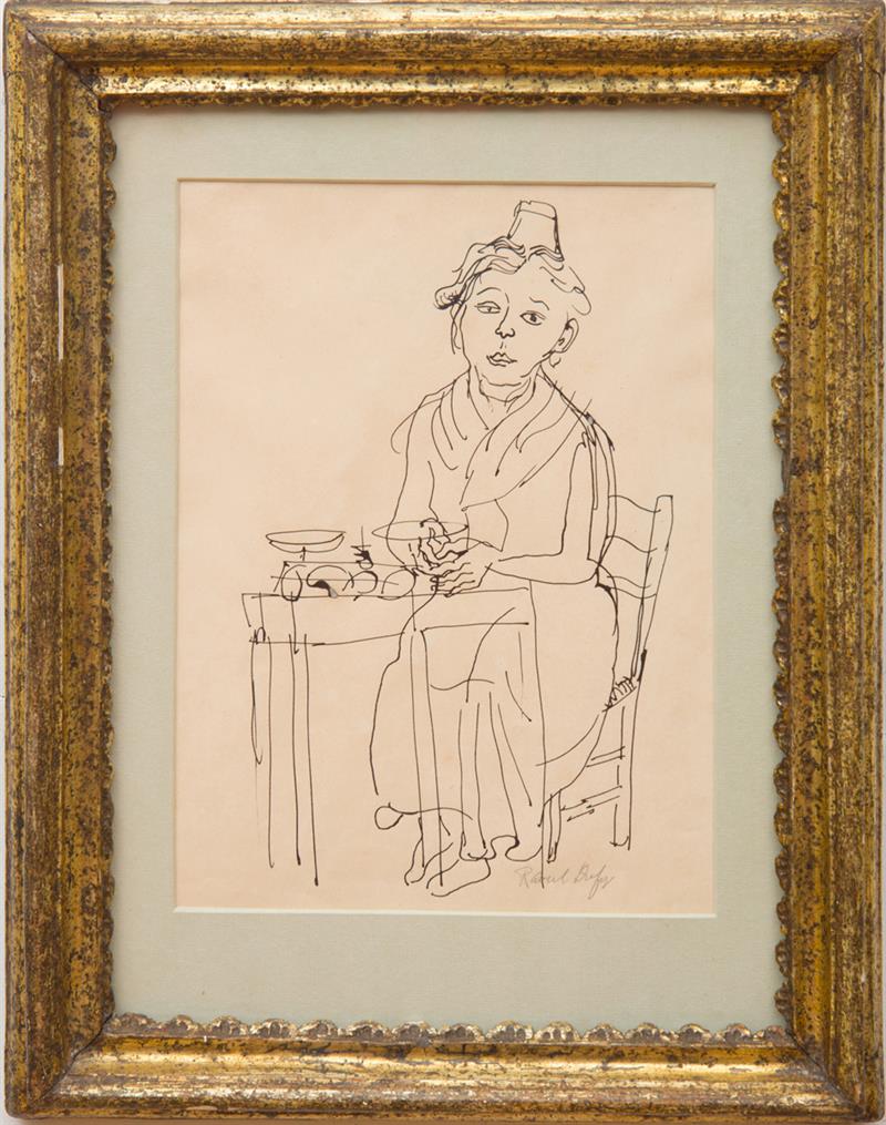 Appraisal: RAOUL DUFY - JEANNE-NURSEMAID OF LATER DAYS SITTING AT TABLE