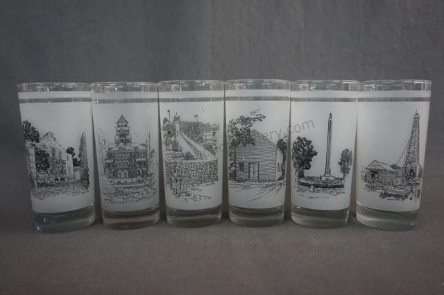 Appraisal: Texas th Anniversary Commemorative Glass Set Texas th Anniversary Commemorative