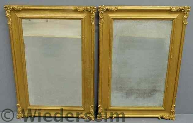 Appraisal: Pair of gilt decorated th c mirrors x each