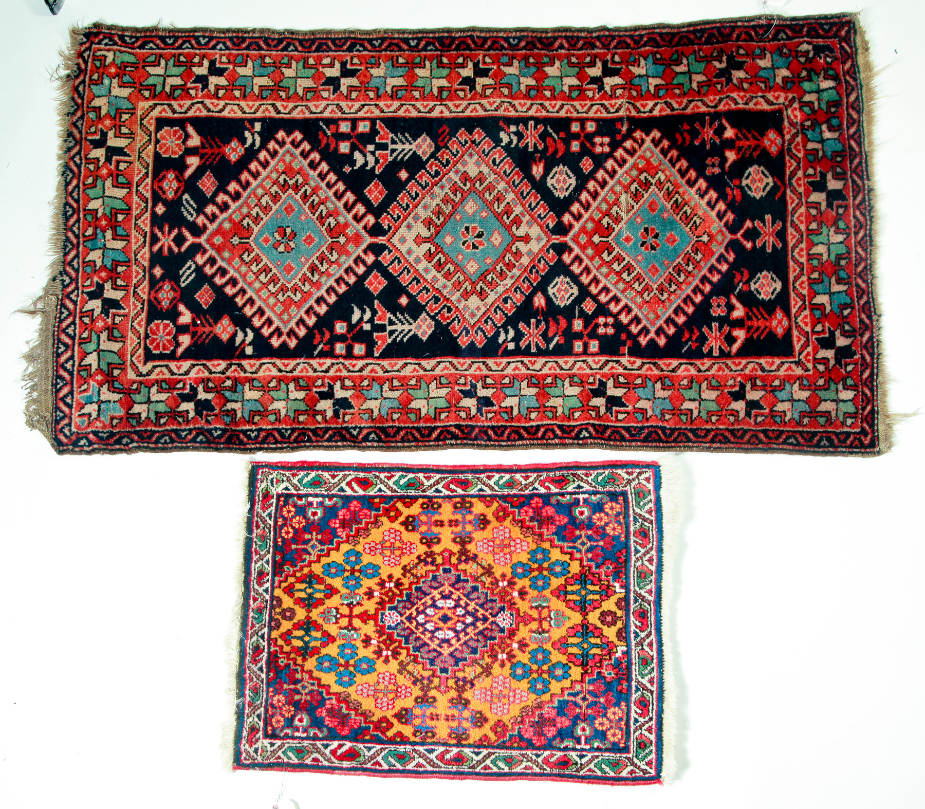 Appraisal: TWO ORIENTAL RUGS Second half- th century Anatolian mat '