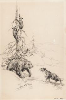 Appraisal: Aiden Lassell Ripley - Dog Meets Bear and Cubs pen