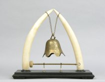 Appraisal: Pair of Inverted Tusks with a Bell The pair of