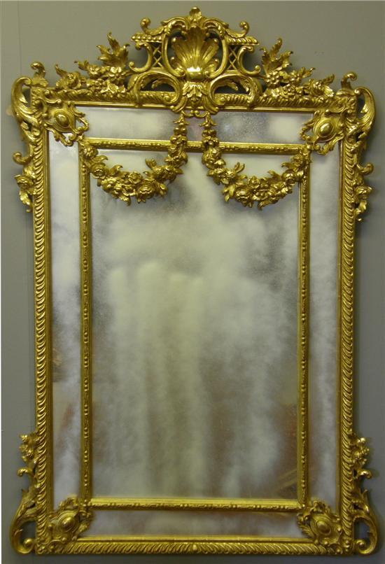 Appraisal: Twentieth century gilt looking glass in Chippendale style with gilt