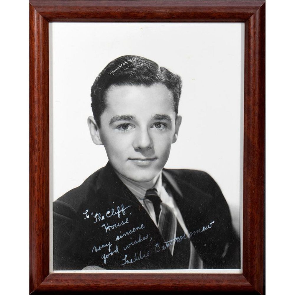 Appraisal: Freddie Bartholomew Original autographed inscribed photograph Size x Condition Showing