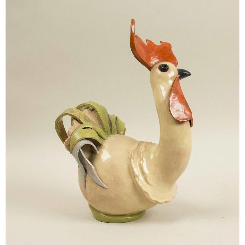 Appraisal: Ceramic Rooster Ceramic rooster signed indistinctly near base Dimensions h