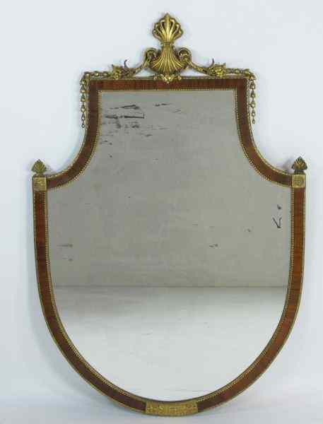 Appraisal: Sheraton Style Mirrorearly th century shield form wood frame with