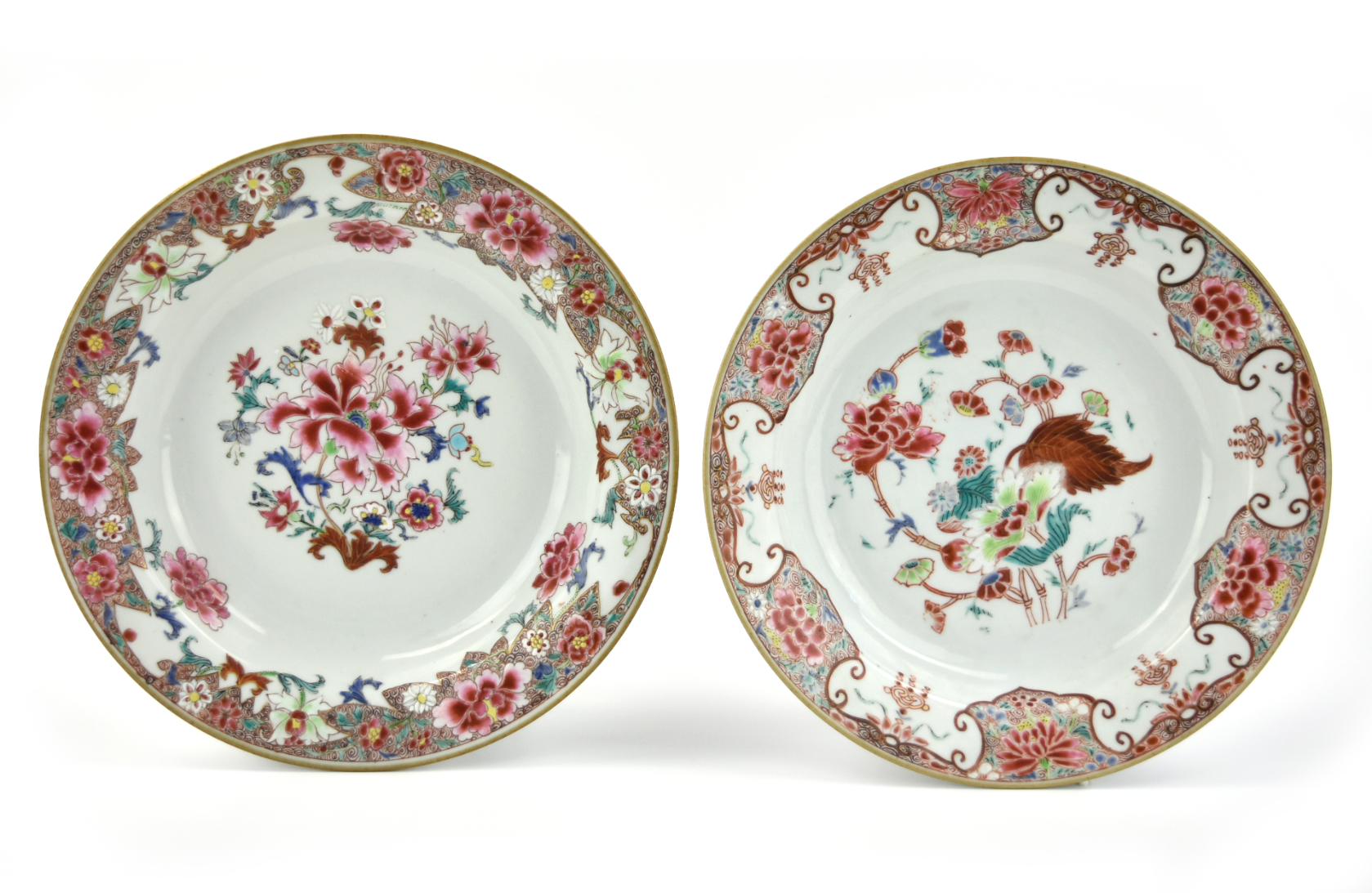 Appraisal: Chinese Yongzheng Period pair of export plate painted with shaped