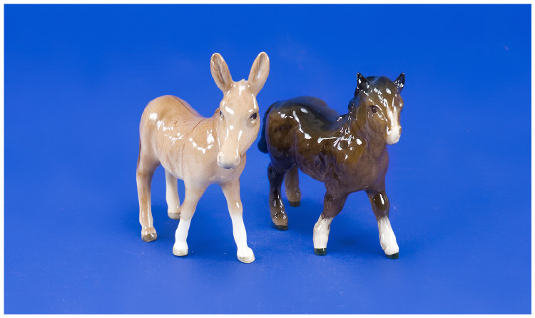 Appraisal: Beswick Animal Figures Donkey Foal Model No Height inches Shetland