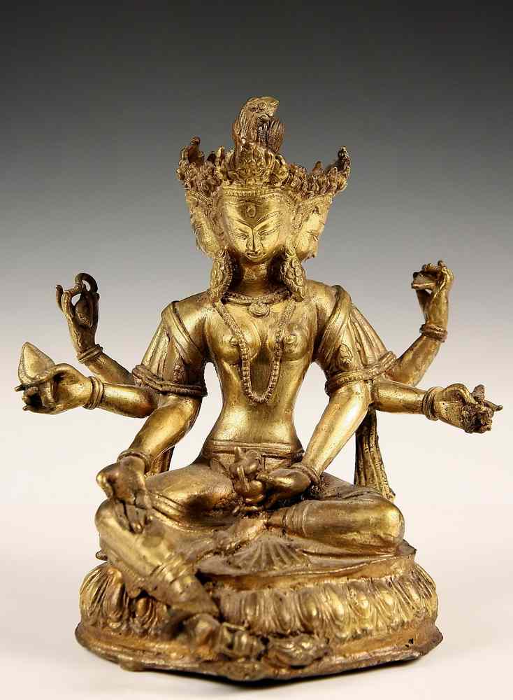 Appraisal: GILT BRONZE STATUE - Sino-Tibetan Gilt Bronze Tara th c