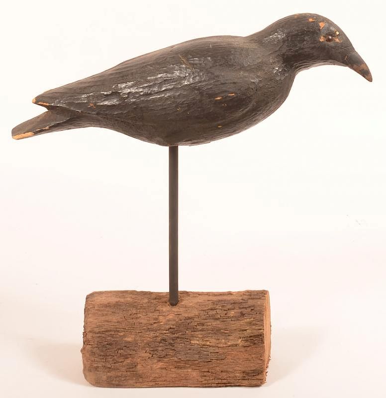 Appraisal: Antique Balsa Wood Crow Decoy Antique Balsa Wood Crow Decoy