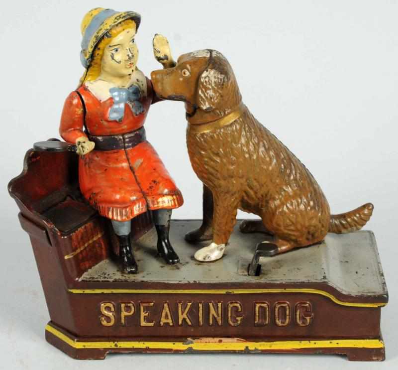 Appraisal: Cast Iron Speaking Dog Mechanical Bank Manufactured by J E