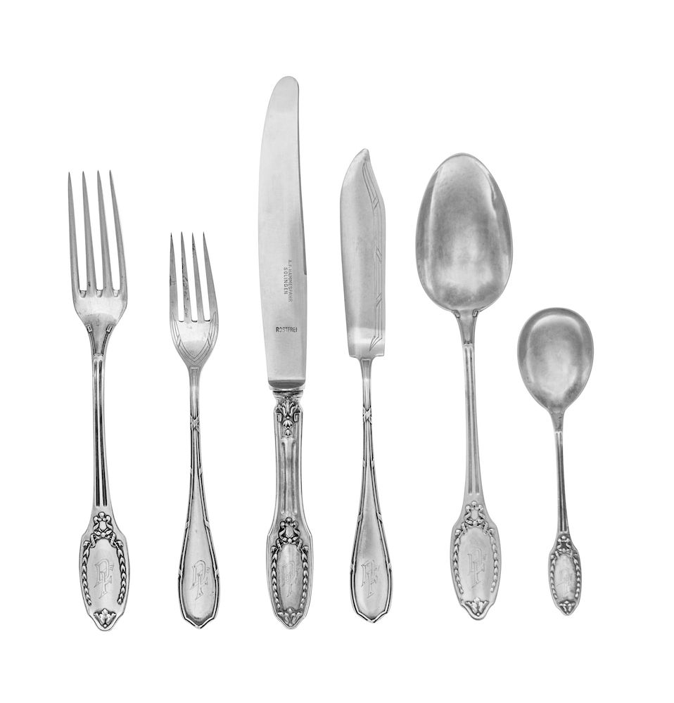 Appraisal: A German Silver Flatware Service A German Silver Flatware Service