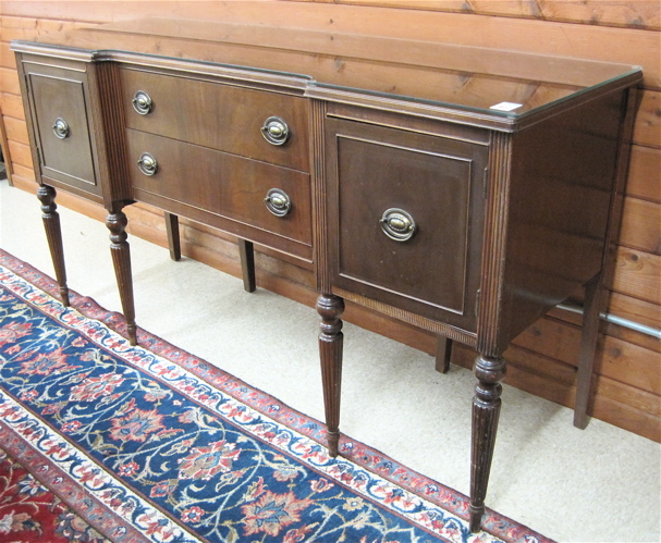 Appraisal: FEDERAL STYLE MAHOGANY SIDEBOARD American mid- th century the front