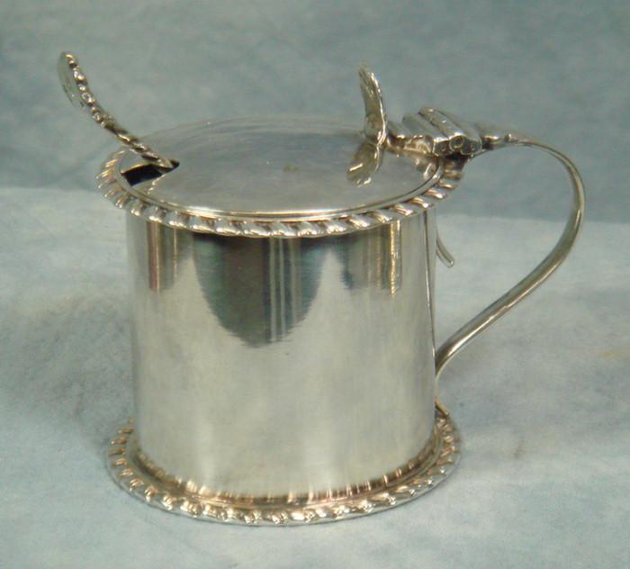 Appraisal: Edwardian silver mustard pot Chester - JM HH makers mark