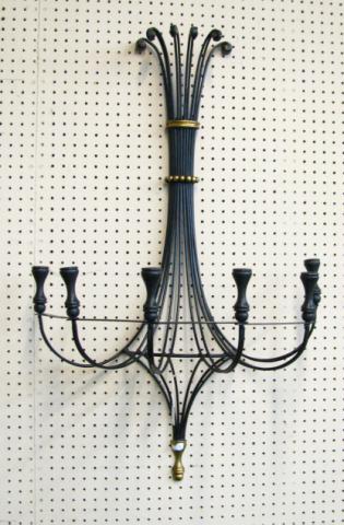 Appraisal: Pair of six-branch cast metal wall sconces cast metal finish