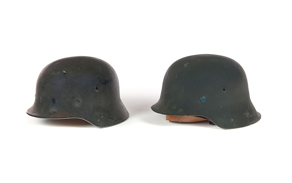 Appraisal: German Nazi WW Helmets Good original condition Please Email or